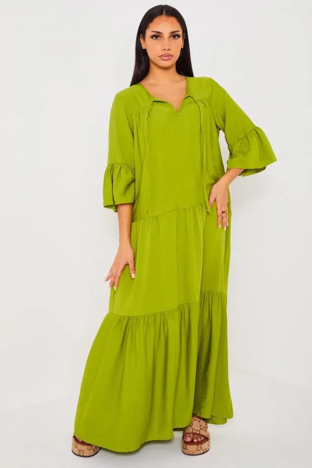 Women Robe Longue vase Verte Green Brentiny Paris Short Dresses