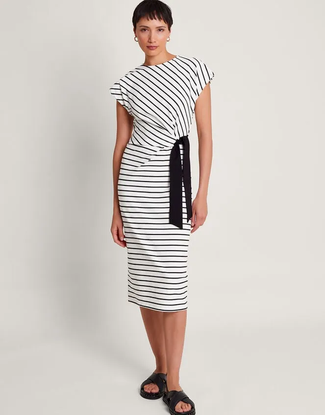 Women Sanya Stripe Tie Dress Ivory Monsoon Dresses