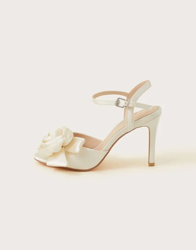 Women Satin Corsage Stilettos Ivory Monsoon Wedding Shoes