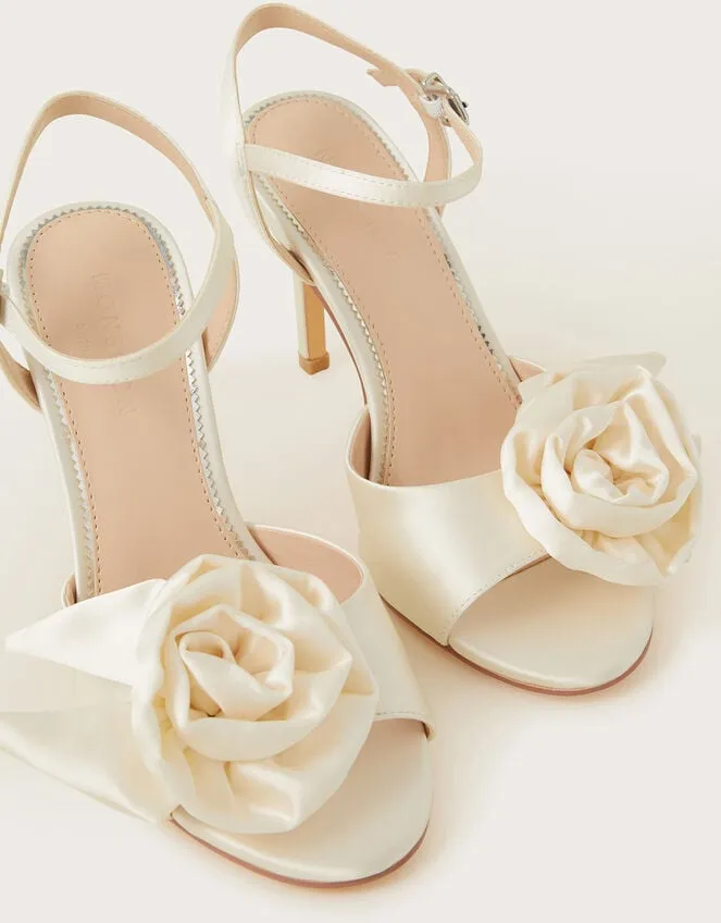 Women Satin Corsage Stilettos Ivory Monsoon Wedding Shoes