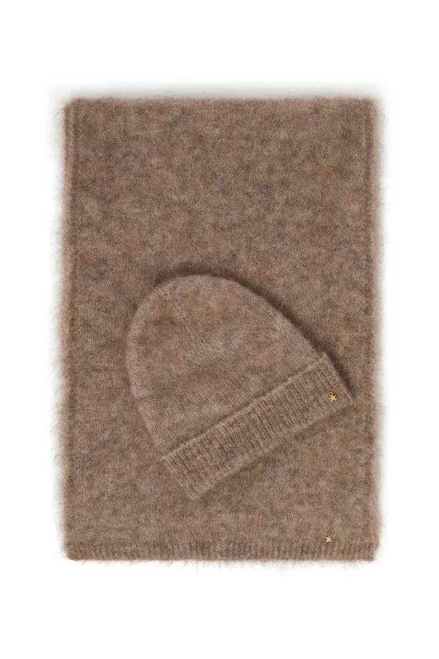 Women Scarf Alouette Marmotte charpe Mohair Beige Des Petits Hauts Scarves and Beanies