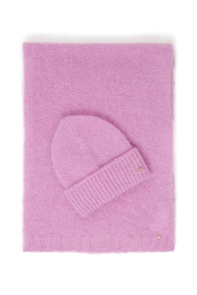 Women Scarf Charlette Blossom charpe Mohair Rose Mauve Des Petits Hauts Scarves and Beanies