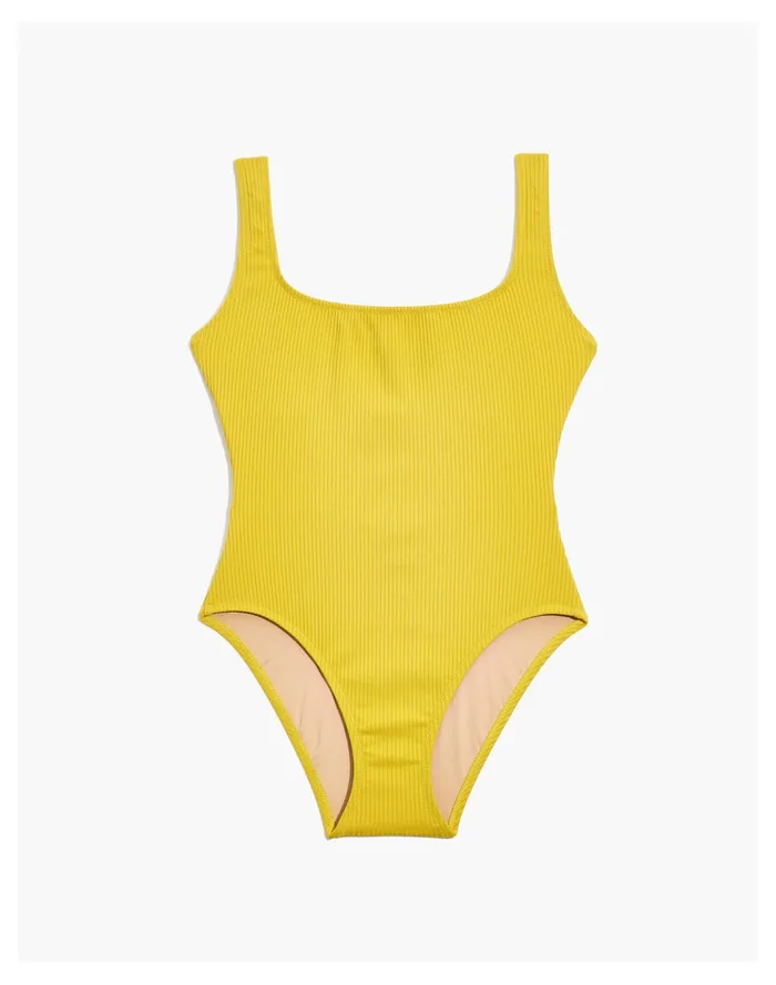 Women Second Wave Ribbed Square Neck Tank One Piece Swimsuit Gilded Chartreuse Madewell Swim Women Second Wave Ribbed Square Neck Tank One Piece Swimsuit Gilded Chartreuse Madewell Swim