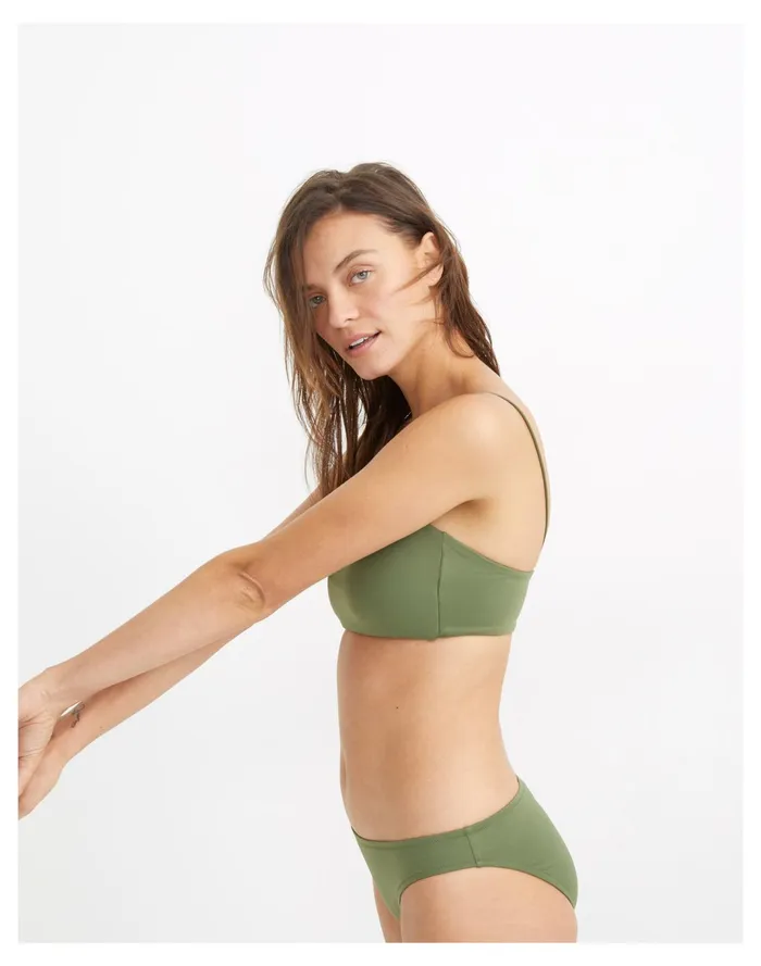 Women Second Wave Spaghetti Strap Bandeau Bikini Top Palm Tree Madewell Swim Women Second Wave Spaghetti Strap Bandeau Bikini Top Palm Tree Madewell Swim