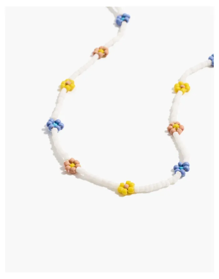Women Seed Bead Daisy Choker Necklace Lighthouse Madewell Necklaces