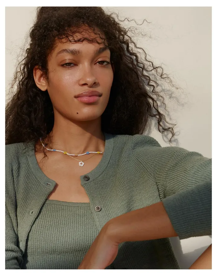 Women Seed Bead Daisy Choker Necklace Lighthouse Madewell Necklaces Women Seed Bead Daisy Choker Necklace Lighthouse Madewell Necklaces