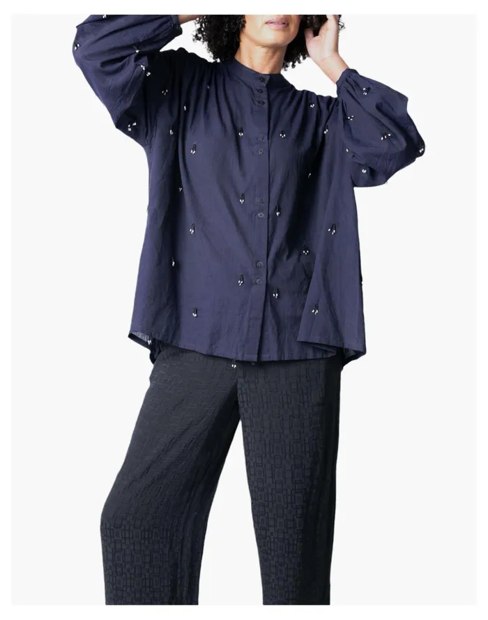 Women Seek Collective Artist Shirt In Stripe Deep Navy Madewell Tops and Shirts