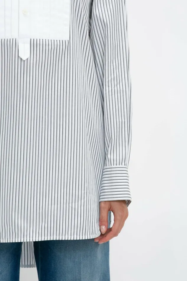 Women Shirts and Tops Victoria Beckham Tuxedo Bib Shirt In Black And OffWhite