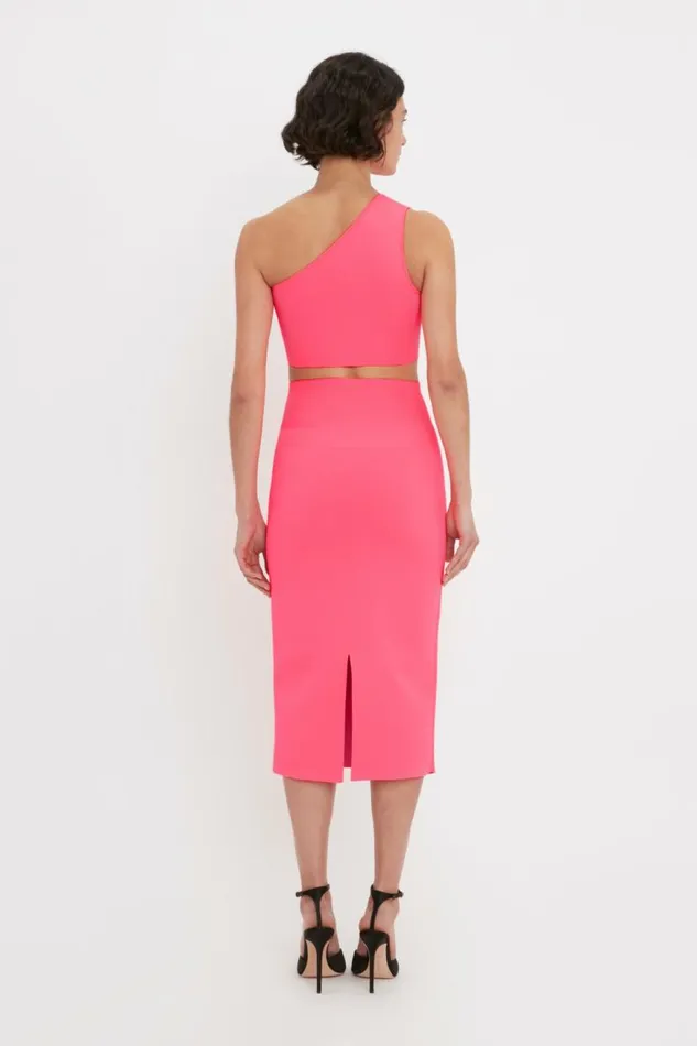 Women Shirts and Tops Victoria Beckham VB Body One Shoulder Crop Top In Pink