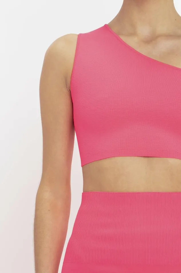 Women Shirts and Tops Victoria Beckham VB Body One Shoulder Crop Top In Pink