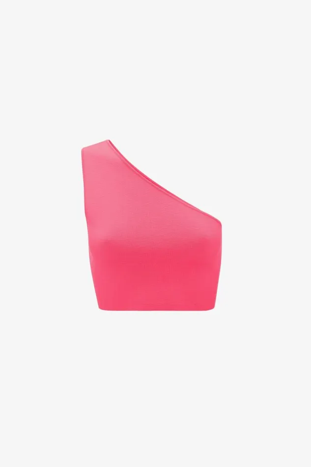 Women Shirts and Tops Victoria Beckham VB Body One Shoulder Crop Top In Pink