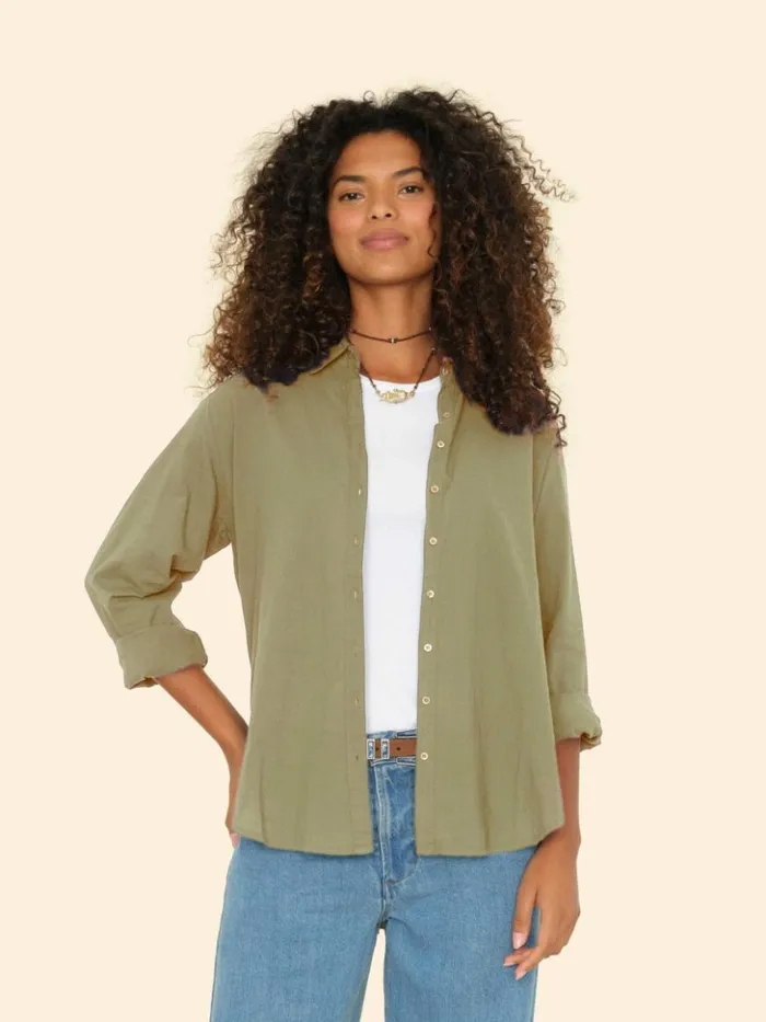 Women Shirts Xirena Dark Seagrass Beau Shirt