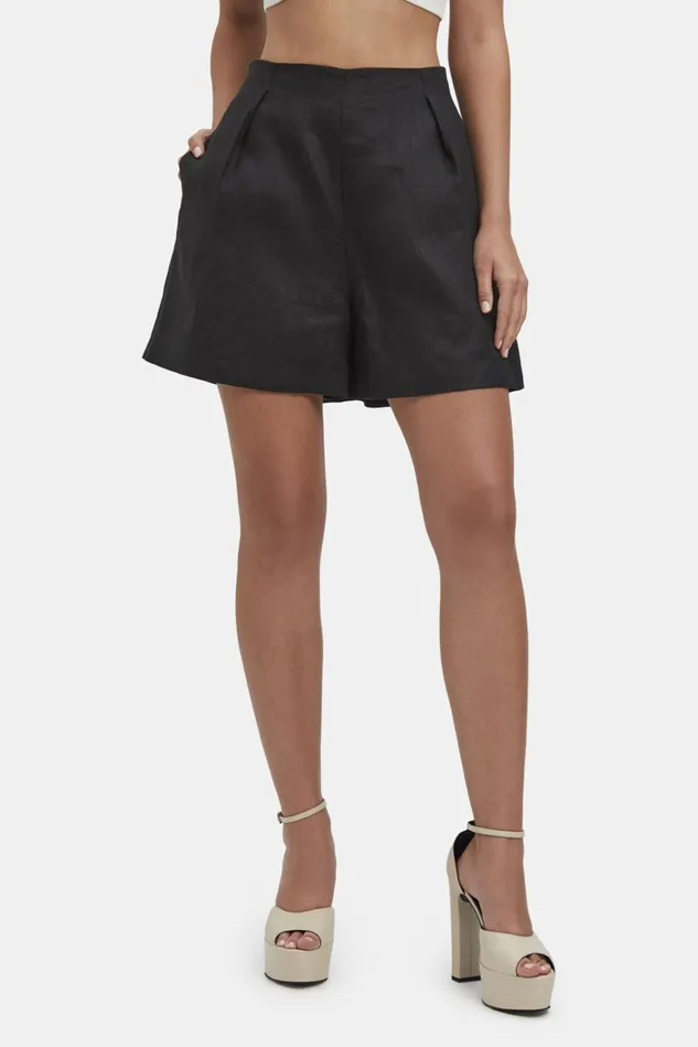 Women Shorts Bardot Iris High Waisted Short In Black Black Women Shorts Bardot Iris High Waisted Short In Black Black