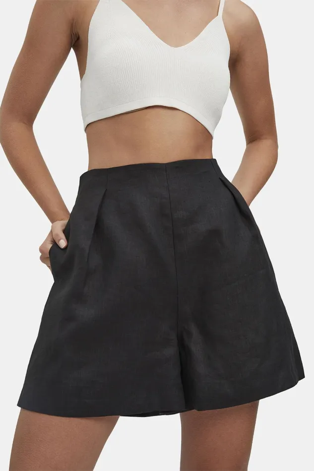 Women Shorts Bardot Iris High Waisted Short In Black Black Women Shorts Bardot Iris High Waisted Short In Black Black