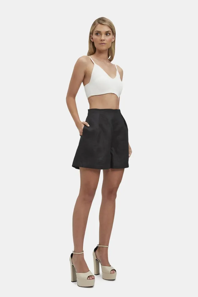 Women Shorts Bardot Iris High Waisted Short In Black Black Women Shorts Bardot Iris High Waisted Short In Black Black
