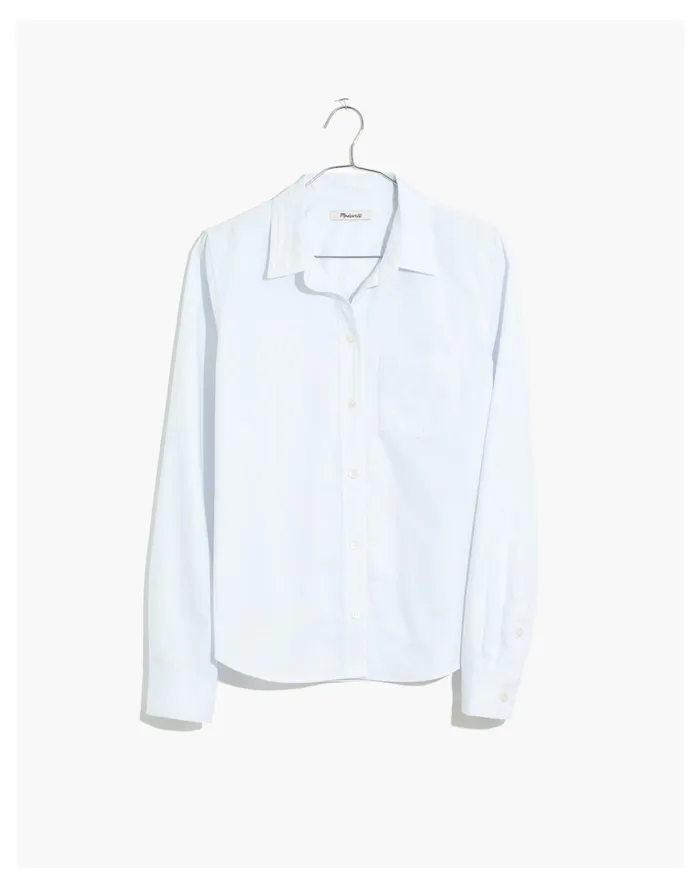 Women Shrunken Button Down Oxford Shirt Eyelet White Madewell Tops and Shirts Women Shrunken Button Down Oxford Shirt Eyelet White Madewell Tops and Shirts