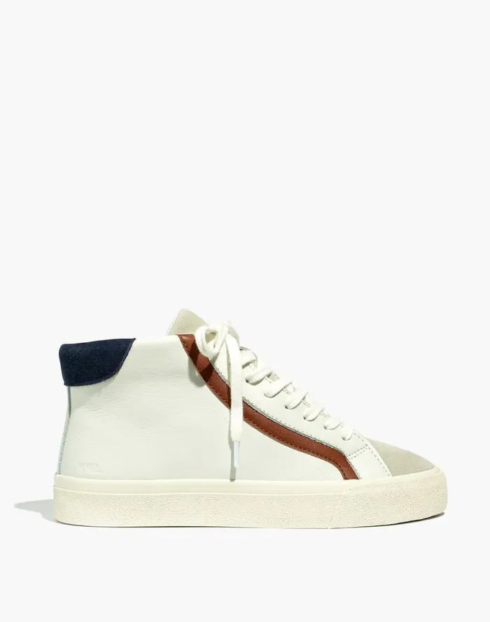Women Sidewalk High Top Sneakers In Colorblock Leather Gossamer Grey Multi Madewell Sneakers Women Sidewalk High Top Sneakers In Colorblock Leather Gossamer Grey Multi Madewell Sneakers