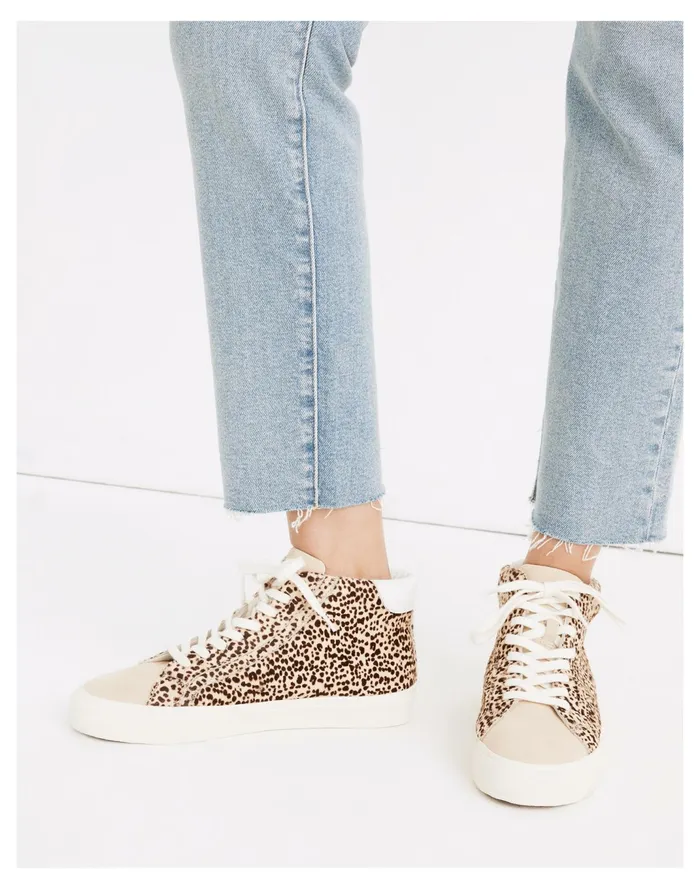 Women Sidewalk High Top Sneakers In Spotted Calf Hair French Vanilla Multi Madewell Sneakers Women Sidewalk High Top Sneakers In Spotted Calf Hair French Vanilla Multi Madewell Sneakers