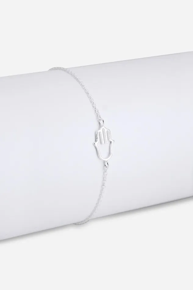 Women Silver Sterling Silver Hamsa Bracelet Roman Jewellery