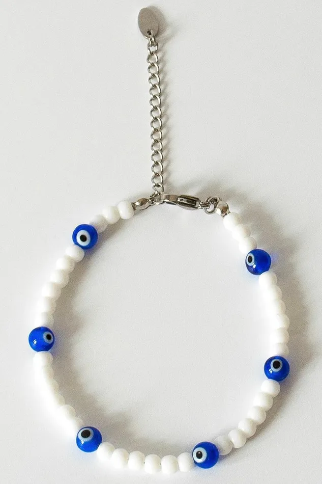 Women Silver White Blue Tennis Bracelet Roman Jewellery