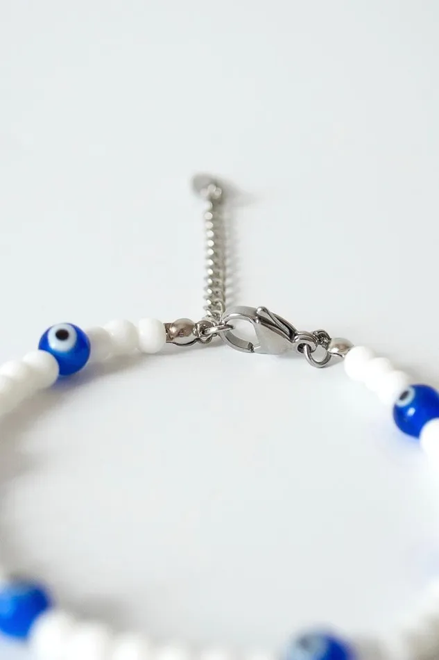 Women Silver White Blue Tennis Bracelet Roman Jewellery