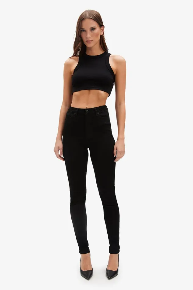 Women Skinny Jeans Bardot Khloe Super High Tall Jeans In Black Black