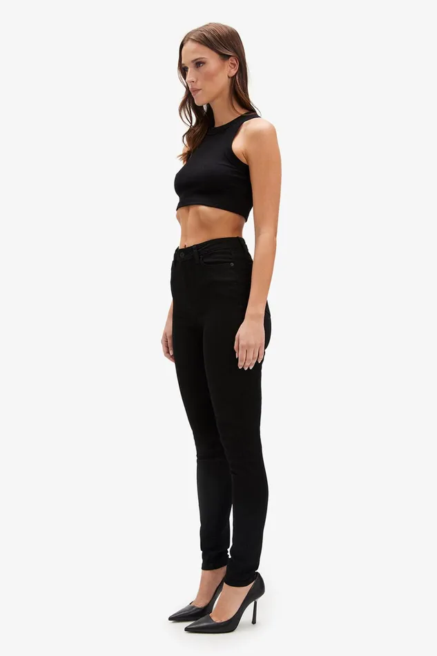 Women Skinny Jeans Bardot Khloe Super High Tall Jeans In Black Black