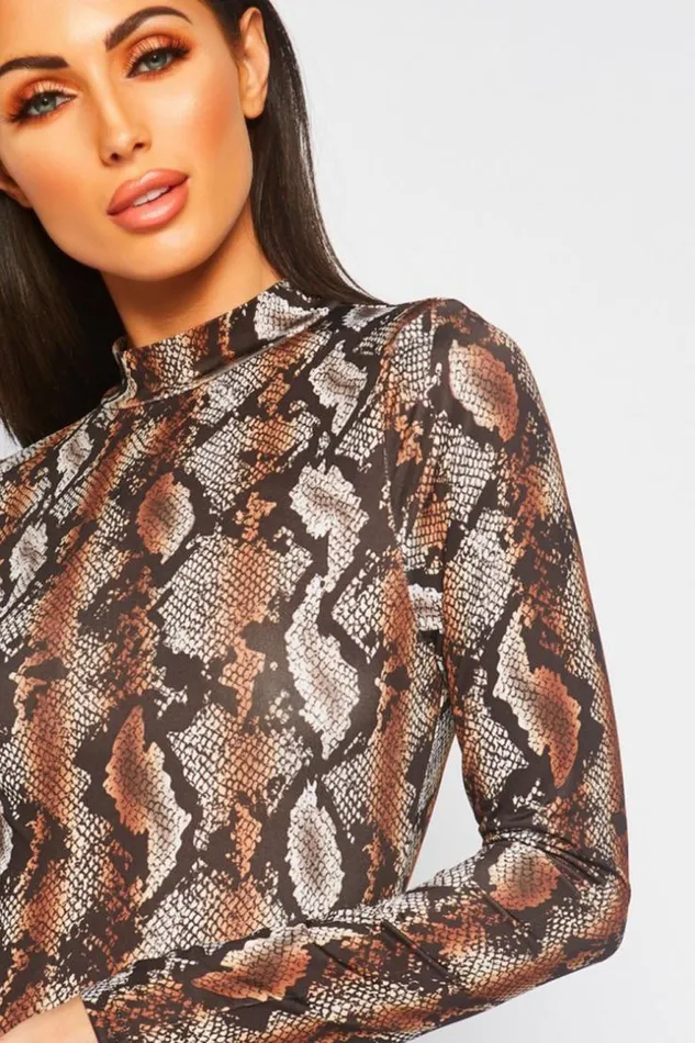 Women Skinny PythonPrint Bodysuit Brentiny Paris Bodies Women Skinny PythonPrint Bodysuit Brentiny Paris Bodies