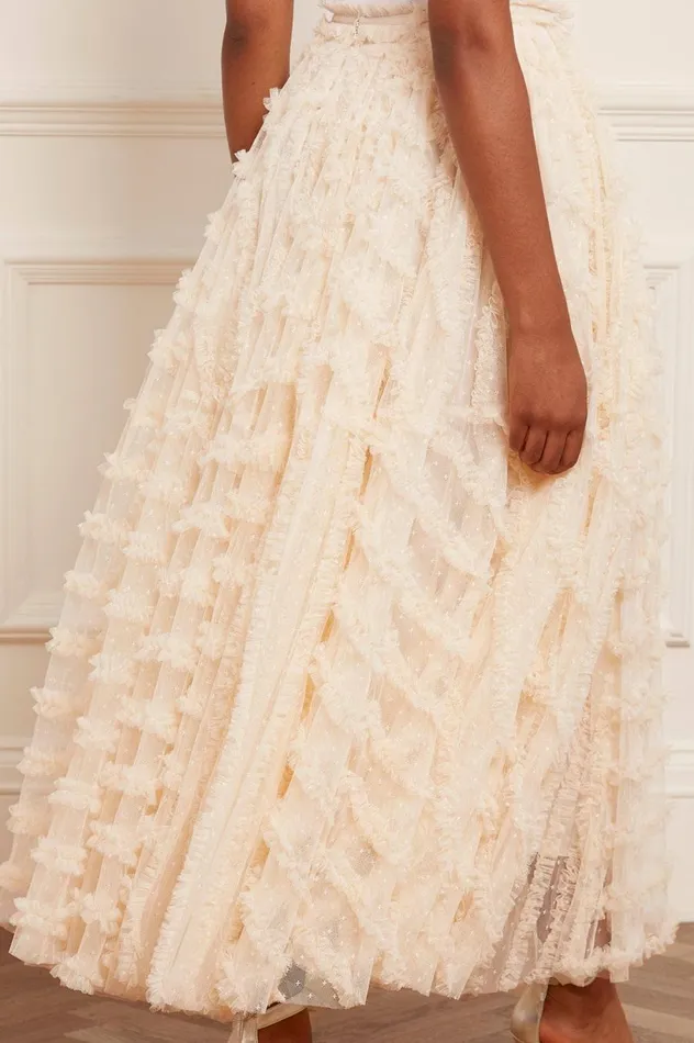 Women Skirts Needle and Thread Florence Ruffle Ankle Skirt Champagne