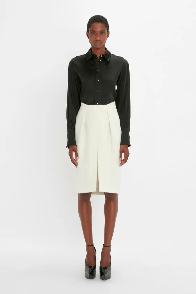 Women Skirts Victoria Beckham Tailored Midi Skirt In Ivory