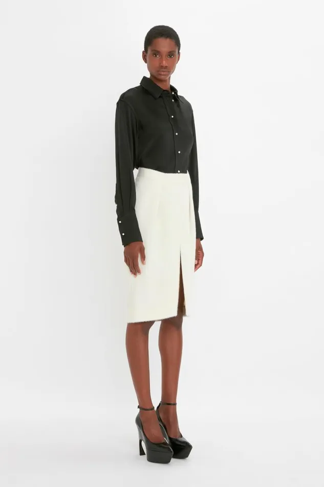 Women Skirts Victoria Beckham Tailored Midi Skirt In Ivory