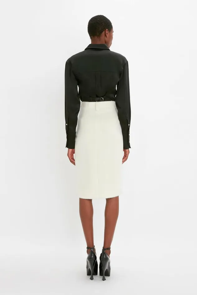 Women Skirts Victoria Beckham Tailored Midi Skirt In Ivory