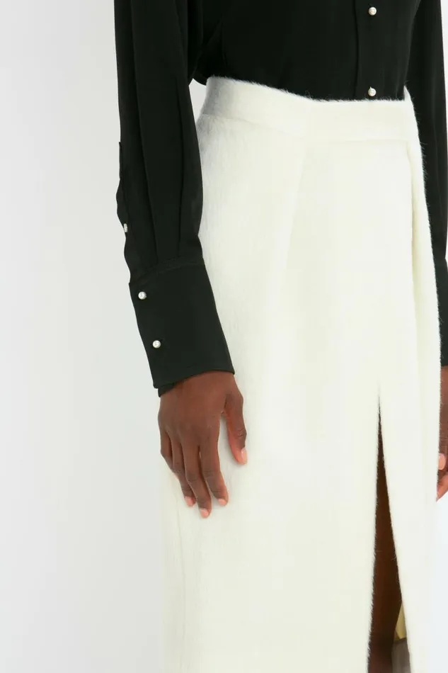 Women Skirts Victoria Beckham Tailored Midi Skirt In Ivory