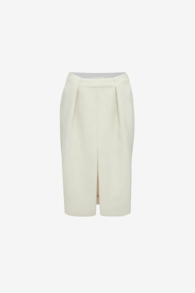 Women Skirts Victoria Beckham Tailored Midi Skirt In Ivory
