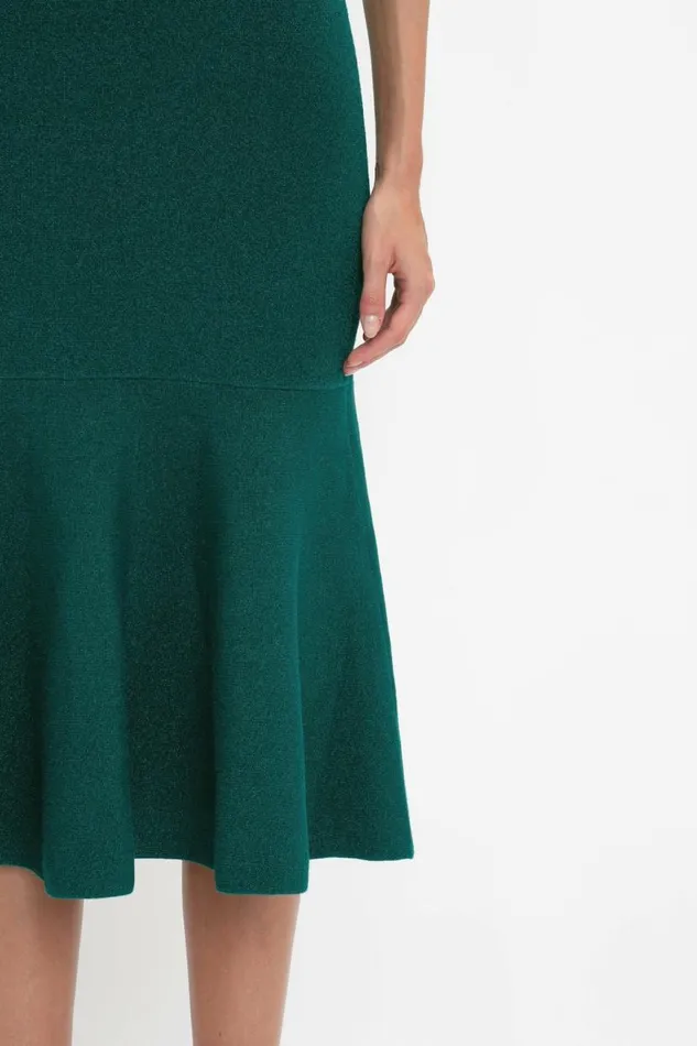 Women Skirts Victoria Beckham VB Body Flared Skirt In Lurex Green