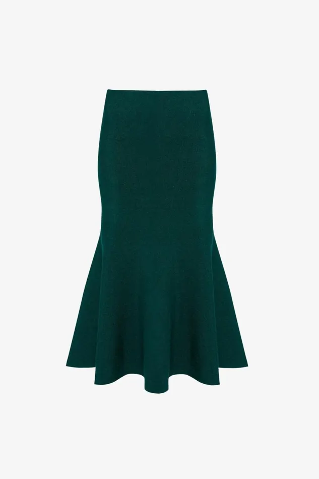 Women Skirts Victoria Beckham VB Body Flared Skirt In Lurex Green