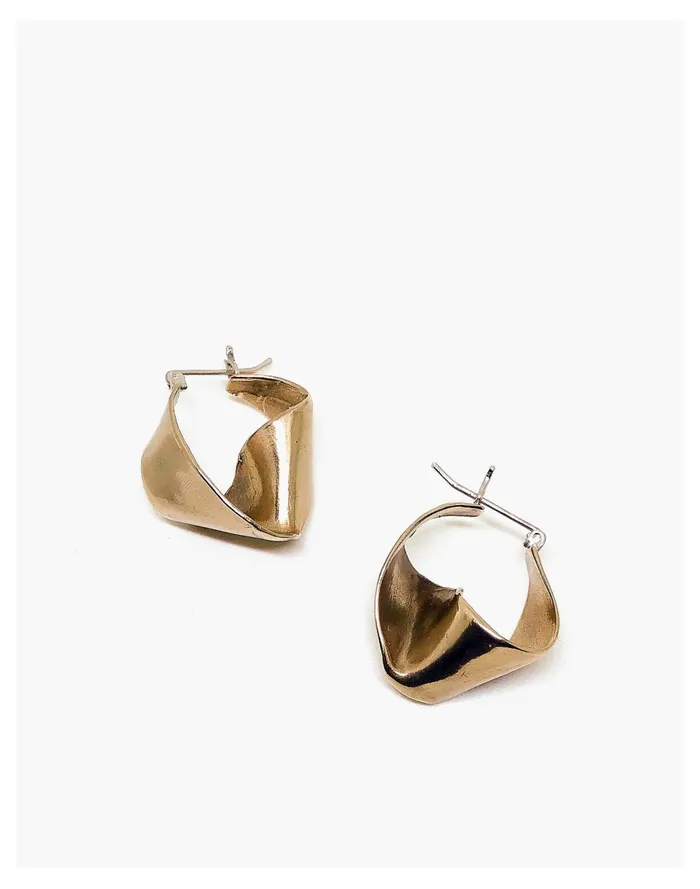 Women SLANTT Petite Joan Hoop Earrings Brass Madewell Earrings