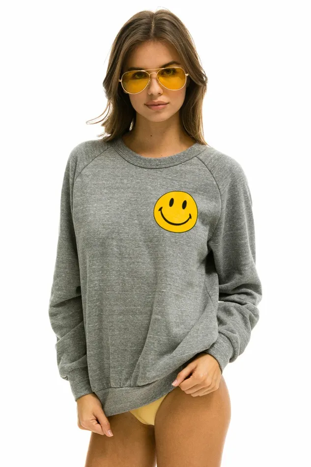 Women SMILEY 2 CREW SWEATSHIRT 8211 HEATHER GREY Aviator Nation UnisexCrewSweatshirt Women SMILEY 2 CREW SWEATSHIRT 8211 HEATHER GREY Aviator Nation UnisexCrewSweatshirt