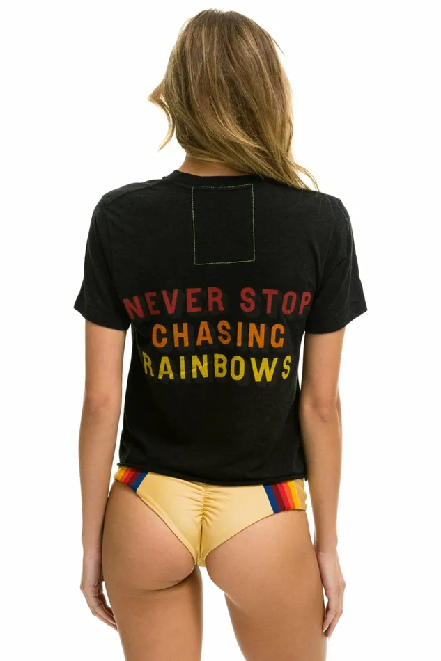 Women SMILEY CHASING RAINBOWS BOYFRIEND TEE 8211 BLACK Aviator Nation UnisexTees Women SMILEY CHASING RAINBOWS BOYFRIEND TEE 8211 BLACK Aviator Nation UnisexTees