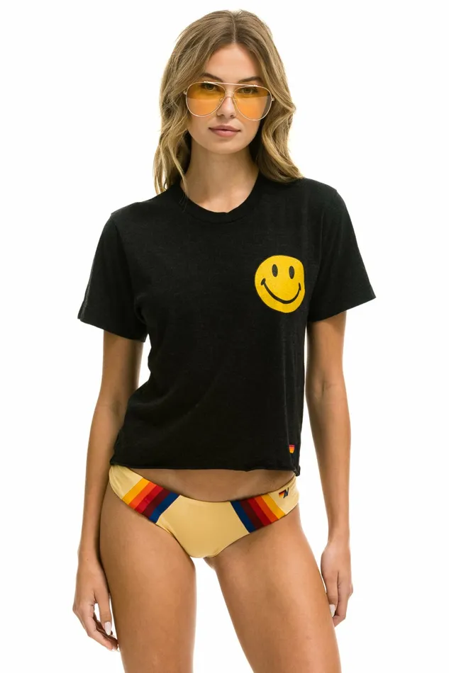 Women SMILEY CHASING RAINBOWS BOYFRIEND TEE 8211 BLACK Aviator Nation UnisexTees Women SMILEY CHASING RAINBOWS BOYFRIEND TEE 8211 BLACK Aviator Nation UnisexTees