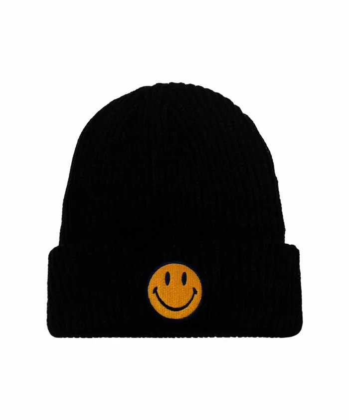 Women SMILEY RIB BEANIE 8211 BLACK Aviator Nation Beanies