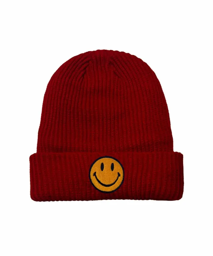 Women SMILEY RIB BEANIE 8211 RED Aviator Nation Beanies