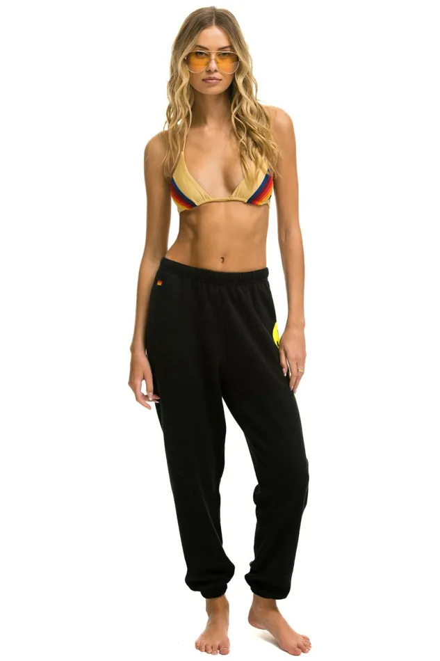 Women SMILEY SUNSET WOMENS SWEATPANTS 8211 BLACK Aviator Nation Sweatpants Women SMILEY SUNSET WOMENS SWEATPANTS 8211 BLACK Aviator Nation Sweatpants