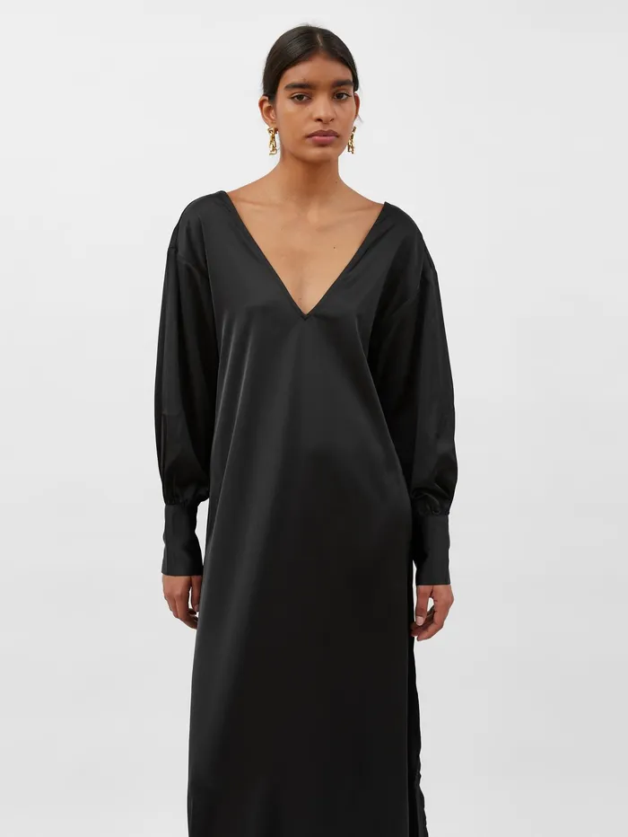 Women Solaqua 8211 Josefine Silk Dress In Black Noir The UNDONE Dresses