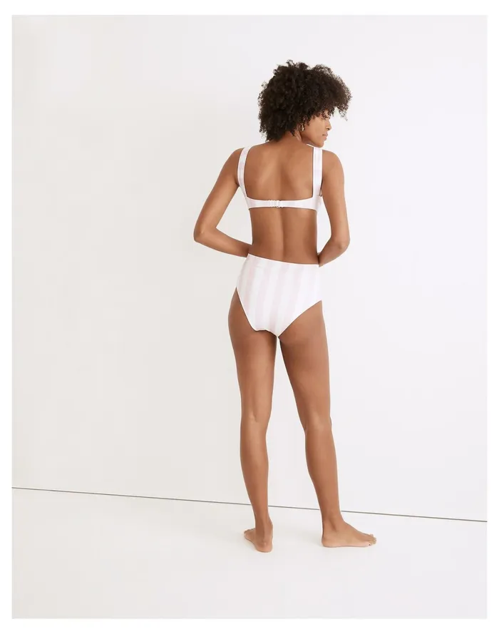 Women Solid and Striped Lilo High Waist Bottom In Cotton Candy Stripe Cotton Candy Madewell Swim Women Solid and Striped Lilo High Waist Bottom In Cotton Candy Stripe Cotton Candy Madewell Swim