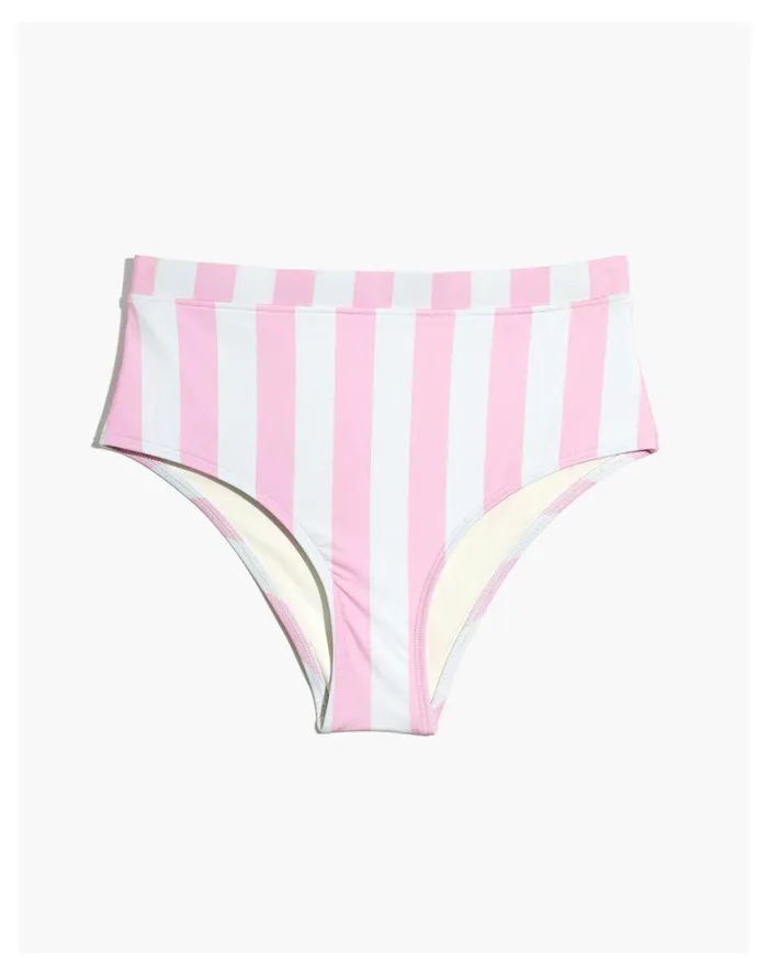Women Solid and Striped Lilo High Waist Bottom In Cotton Candy Stripe Cotton Candy Madewell Swim Women Solid and Striped Lilo High Waist Bottom In Cotton Candy Stripe Cotton Candy Madewell Swim