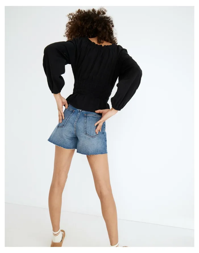 Women Sophia Top In Textured Plaid True Black Madewell Tops and Shirts Women Sophia Top In Textured Plaid True Black Madewell Tops and Shirts