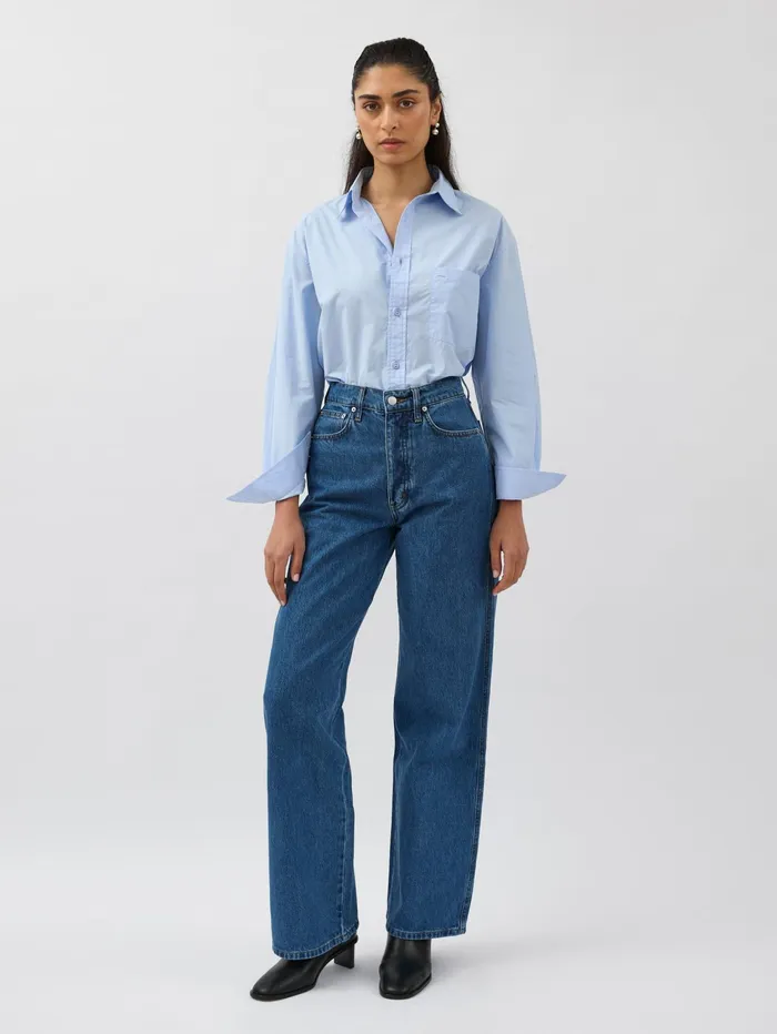 Women St Agni 8211 Mid Rise Wide Leg Jean In Denim Blue The UNDONE Denim