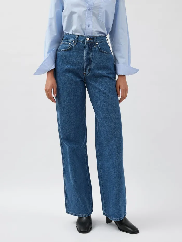 Women St Agni 8211 Mid Rise Wide Leg Jean In Denim Blue The UNDONE Denim