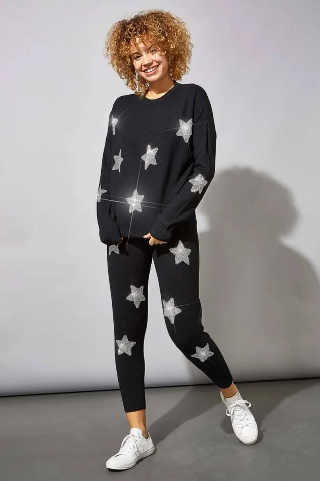 Women Star Knit Lounge Jumper Roman Knitwear